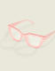 Pink Translucent Cateye Reading Glasses - thumbnail 1