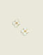 White Flower Stud Earrings - thumbnail 1