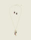 Purple Imitation Stone Necklace & Earring Set - thumbnail 1