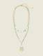 Shell & Tiered Tassel Multi-Row Necklace - thumbnail 1