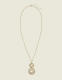 Pearlized Filigree Long Pendant Necklace - thumbnail 1