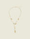 Goldtone & White Imitation Stone Necklace - thumbnail 1