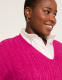 V-Neck Cable Knit Pullover Sweater - thumbnail 7
