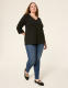 Sparkle Smocked-Shoulder Long-Sleeve Top - thumbnail 3