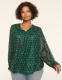 Swing Shimmer Foiled Mesh Tie-Neck Top - thumbnail 10