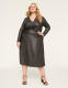 Shimmer Foiled Faux-Wrap Ruched-Bodice Midi Dress - thumbnail 1