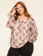 Swing Shimmer Foiled Mesh Tie-Neck Top - thumbnail 1