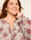Swing Shimmer Foiled Mesh Tie-Neck Top - thumbnail 4