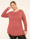 LIVI Soft Boatneck Ruched-Sleeve Tunic - thumbnail 1
