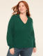 Pearlized V-Neck Collar Sweater - thumbnail 7