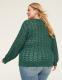 Relaxed Sequin V-Neck Stitch Pullover Sweater - thumbnail 6