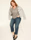 Relaxed Sequin V-Neck Stitch Pullover Sweater - thumbnail 3