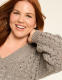 Relaxed Sequin V-Neck Stitch Pullover Sweater - thumbnail 4