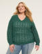 Relaxed Sequin V-Neck Stitch Pullover Sweater - thumbnail 5