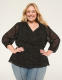 3/4-Sleeve Faux-Wrap Blouse - thumbnail 1