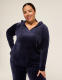 LIVI V-Neck Velour Hoodie - thumbnail 1