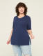 Elbow-Sleeve V-Neck Tunic Tee - thumbnail 4