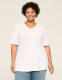 Elbow-Sleeve V-Neck Tunic Tee - thumbnail 1