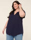 Short-Sleeve Notch-Neck Top - thumbnail 1
