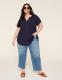 Short-Sleeve Notch-Neck Top - thumbnail 3