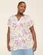 Short-Sleeve Notch-Neck Top - thumbnail 7