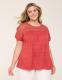 Crochet-Yoke Dolman-Sleeve Top - thumbnail 5