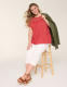 Crochet-Yoke Dolman-Sleeve Top - thumbnail 7