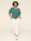 Knit Linen Tulip-Sleeve Top - thumbnail 3