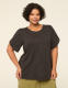 Knit Linen Tulip-Sleeve Top - thumbnail 4