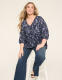 Mesh 3/4-Sleeve Tie-Back Top - thumbnail 3