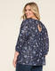 Mesh 3/4-Sleeve Tie-Back Top - thumbnail 2