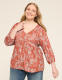 Mesh 3/4-Sleeve Tie-Back Top - thumbnail 4