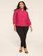 3/4-Sleeve Crew-Neck Button-Front Top - thumbnail 3
