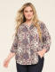 3/4-Sleeve Crew-Neck Button-Front Top - thumbnail 5