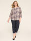 3/4-Sleeve Crew-Neck Button-Front Top - thumbnail 7