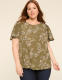 Smocked-Shoulder Crew-Neck Top - thumbnail 1