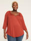 Swing 3/4-Sleeve Notch-Neck Top - thumbnail 7