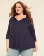 Swing 3/4-Sleeve Notch-Neck Top - thumbnail 10