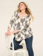 Swing 3/4-Sleeve Notch-Neck Top - thumbnail 3