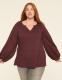 Knit & Woven Jacquard 3/4-Sleeve Top - thumbnail 1