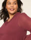 Knit & Woven Smocked V-Neck Top - thumbnail 4