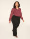 Knit & Woven Smocked V-Neck Top - thumbnail 3
