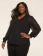 Knit & Woven Smocked V-Neck Top - thumbnail 8
