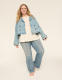 Cropped Denim Trench Jacket - thumbnail 3