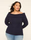 Rib Off-The-Shoulder Top - thumbnail 4