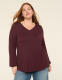 Blouson-Sleeve V-Neck Top - thumbnail 10