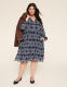 Long-Sleeve Split-Neck Dress - thumbnail 1