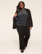 Mesh Mock-Neck Side-Ruched Top - thumbnail 3