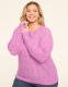 Pointelle Crew-Neck Pullover Sweater - thumbnail 4