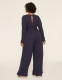 Long-Sleeve Wide Leg Ribbed Jumpsuit - thumbnail 2